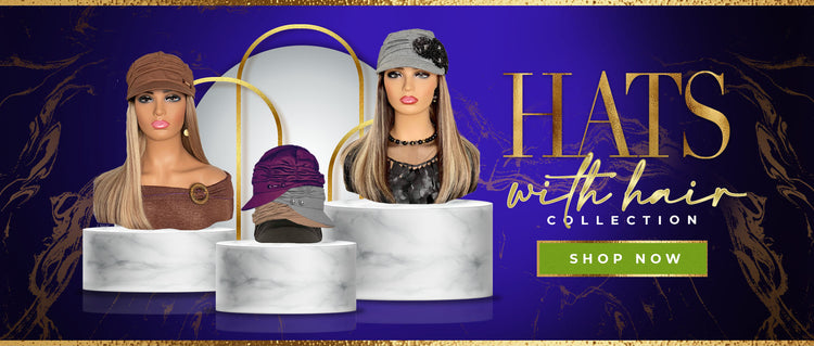 Chemo Hats with Hair Attached made by Louticia Grier