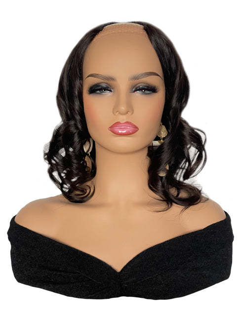 Clip In U-Shape 14 inch Black Human Hair Extensions