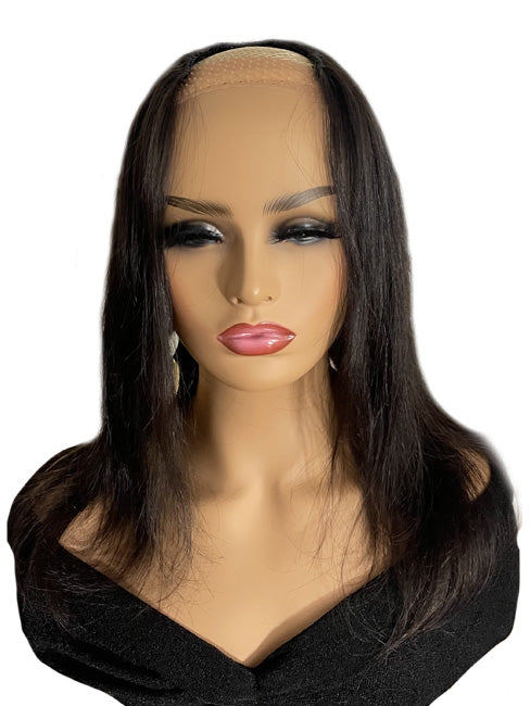 Clip In U-Shape 14 inch Black Human Hair Extensions