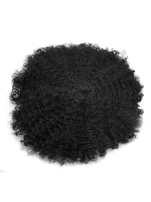 Custom Made Afro Curly Men's Toupee Full Swiss Lace African American Hairpiece