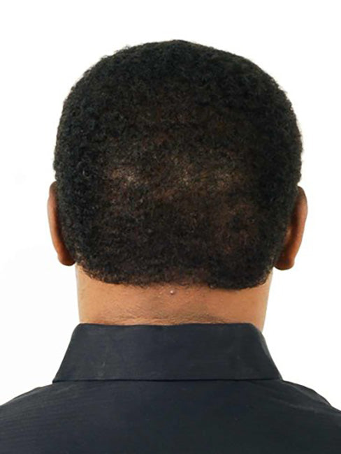 Custom Made Curly Short Lace Toupee Hairpiece For African American Men