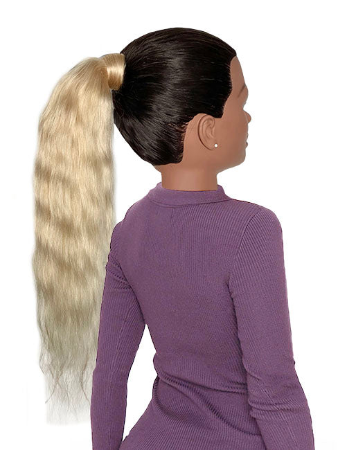 16" Human Hair Ponytail Extension Luscious Blonde Chinese Hair
