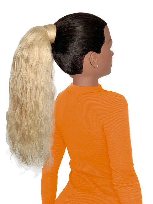 16" Human Hair Ponytail Extension Luscious Blonde Indian Hair