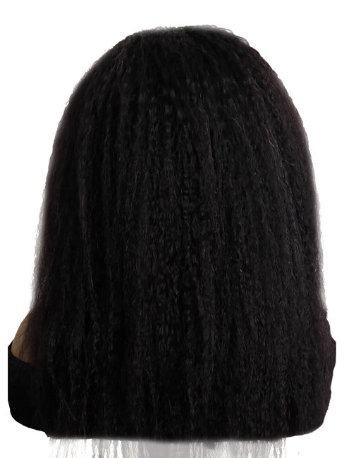Scarf Headband Wig 12 inch Kinky Straight Black Human Hair Wig