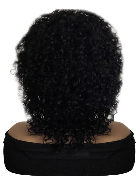 Scarf Headband Wig 14 inch Curly Black Human Hair Wig