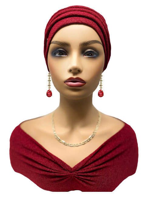 Women's Chic Red Turban Made by Louticia Grier